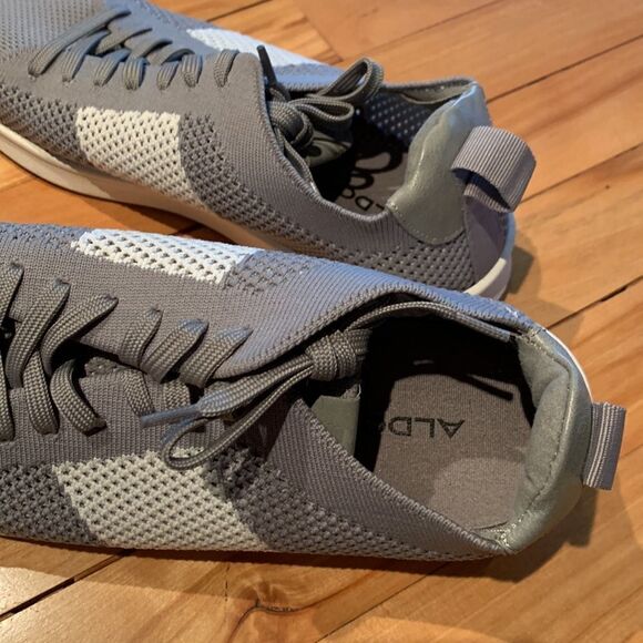 Aldo gray/white stripe mesh sneakers, new, size 9 - Picture 4 of 7